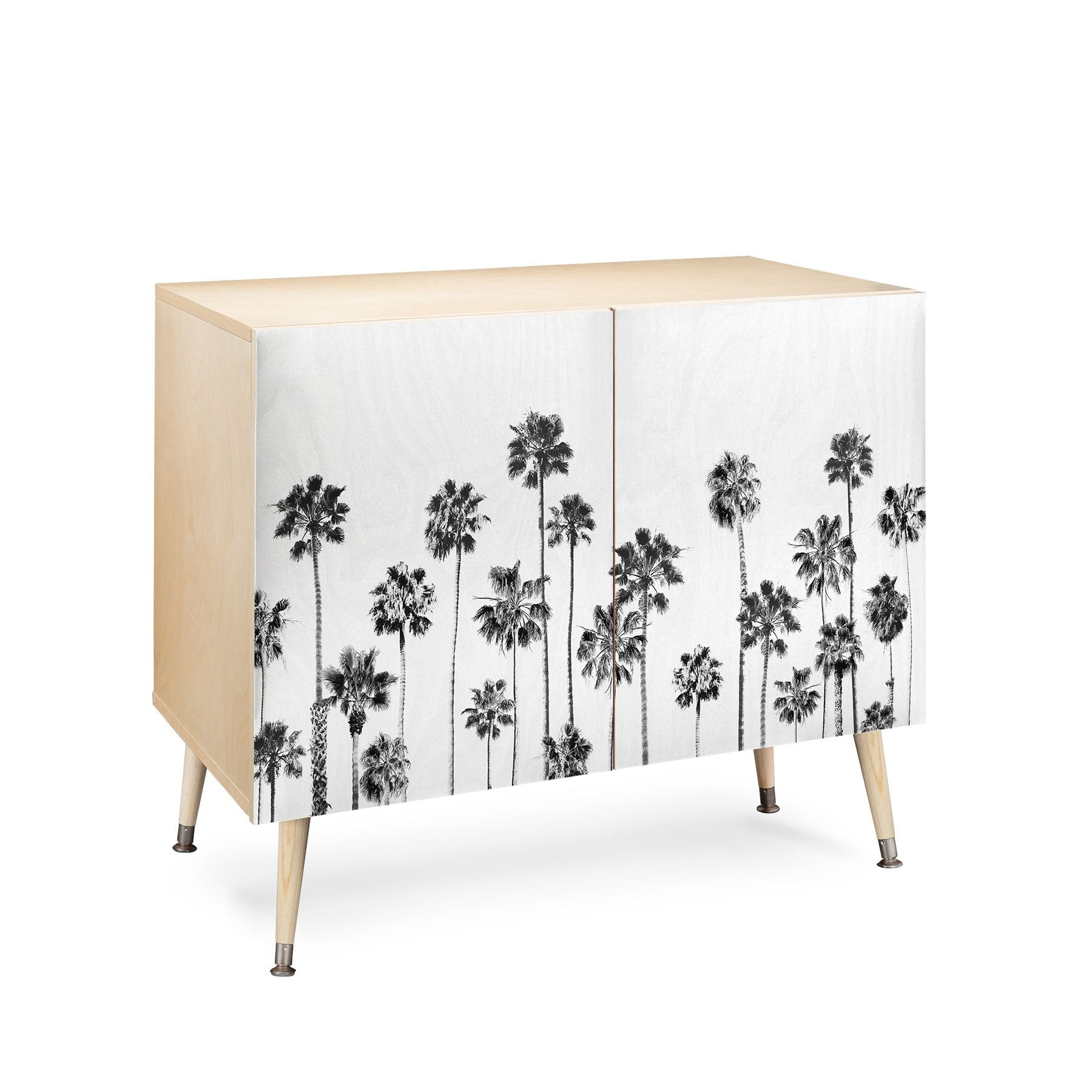 Gal Design Black And White Palms Credenza