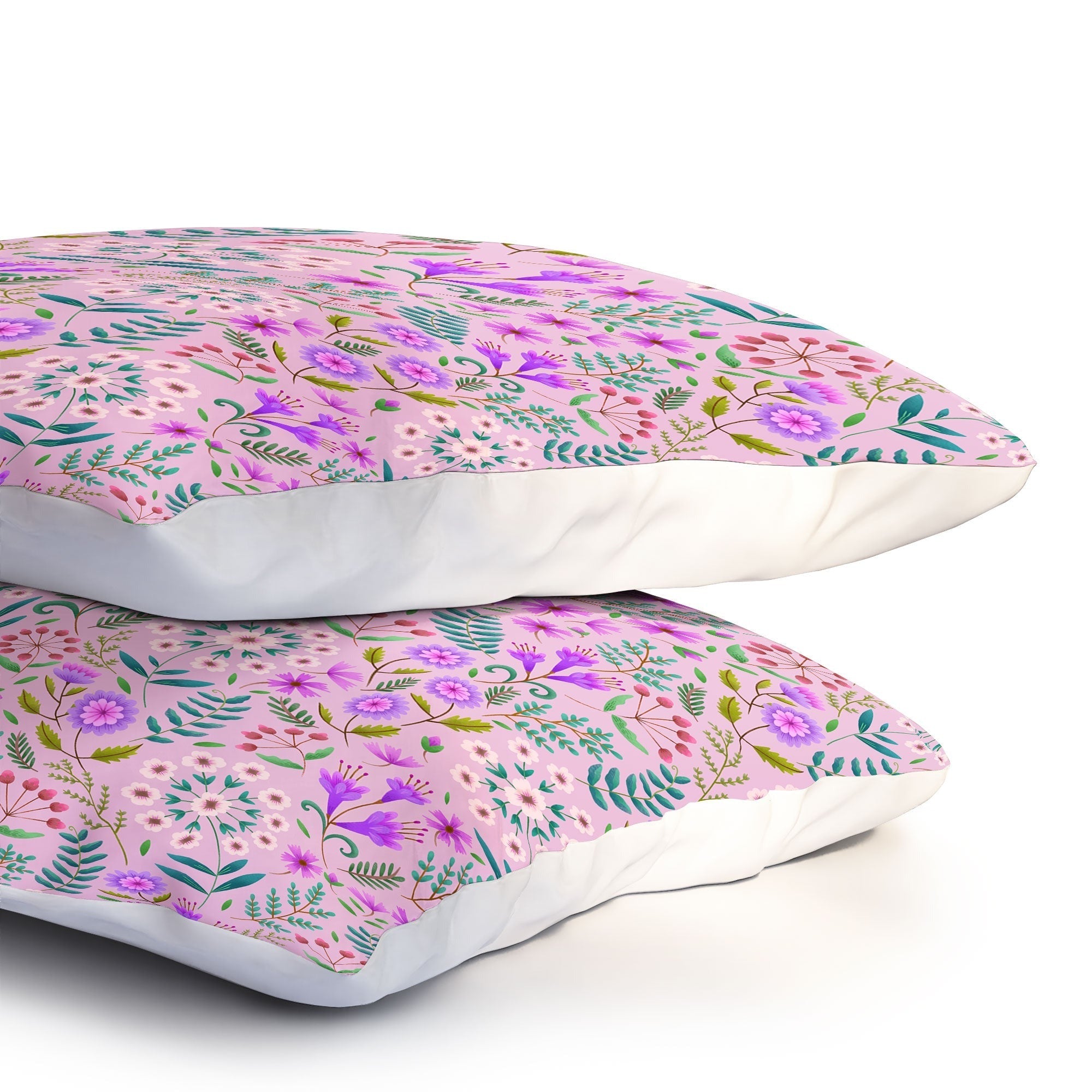 Pimlada Phuapradit Ditsy Purple Floral Half Drop Pillow Shams