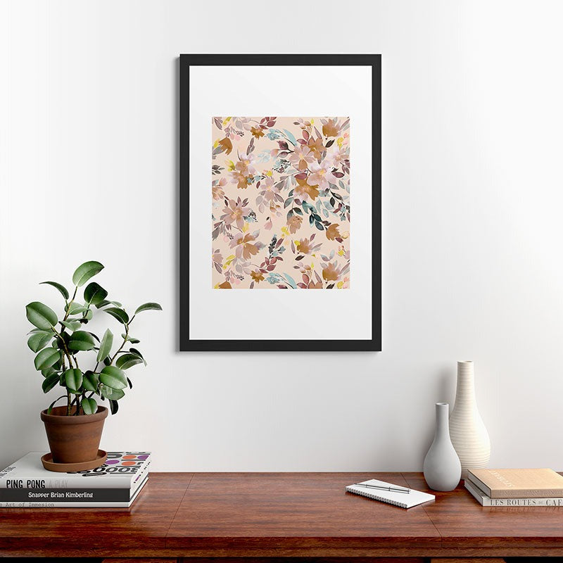 Ninola Design Botanic Retreat Floral Oleander Whimsical Soft Pink Framed Art Print