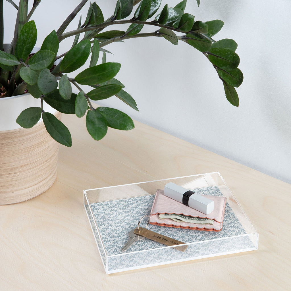 CoastL Studio Palm Forest Coastal Blue Acrylic Tray
