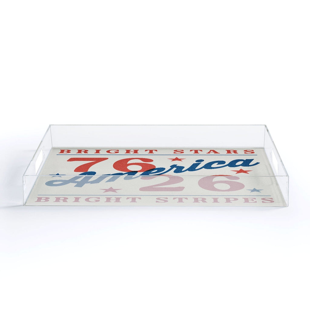 DENY Designs Bright Stars Bright Stripes Acrylic Tray