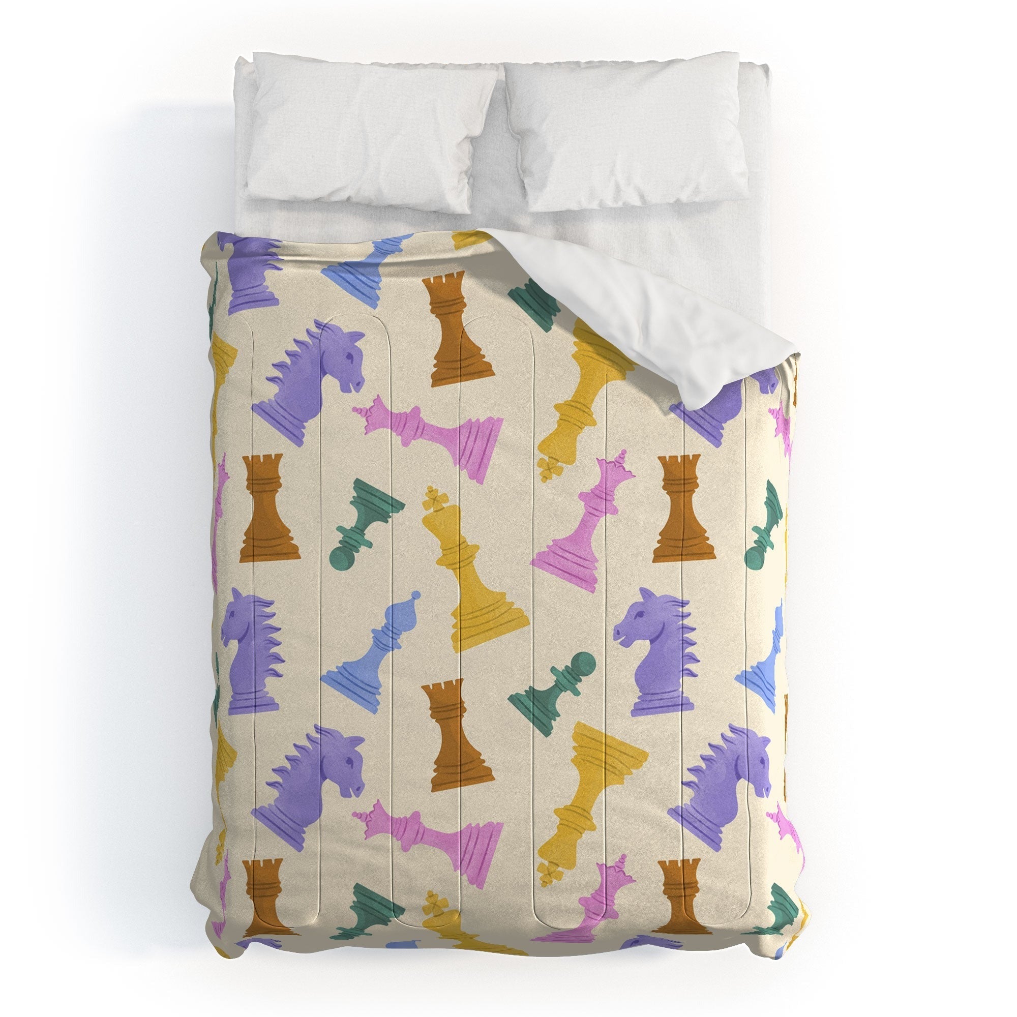 Design by Spark Chess Game Pieces Comforter