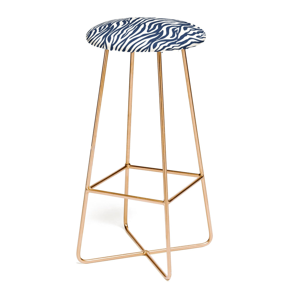 Avenie BR Navy Tiger Stripes Bar Stool