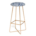 Avenie BR Navy Tiger Stripes Bar Stool
