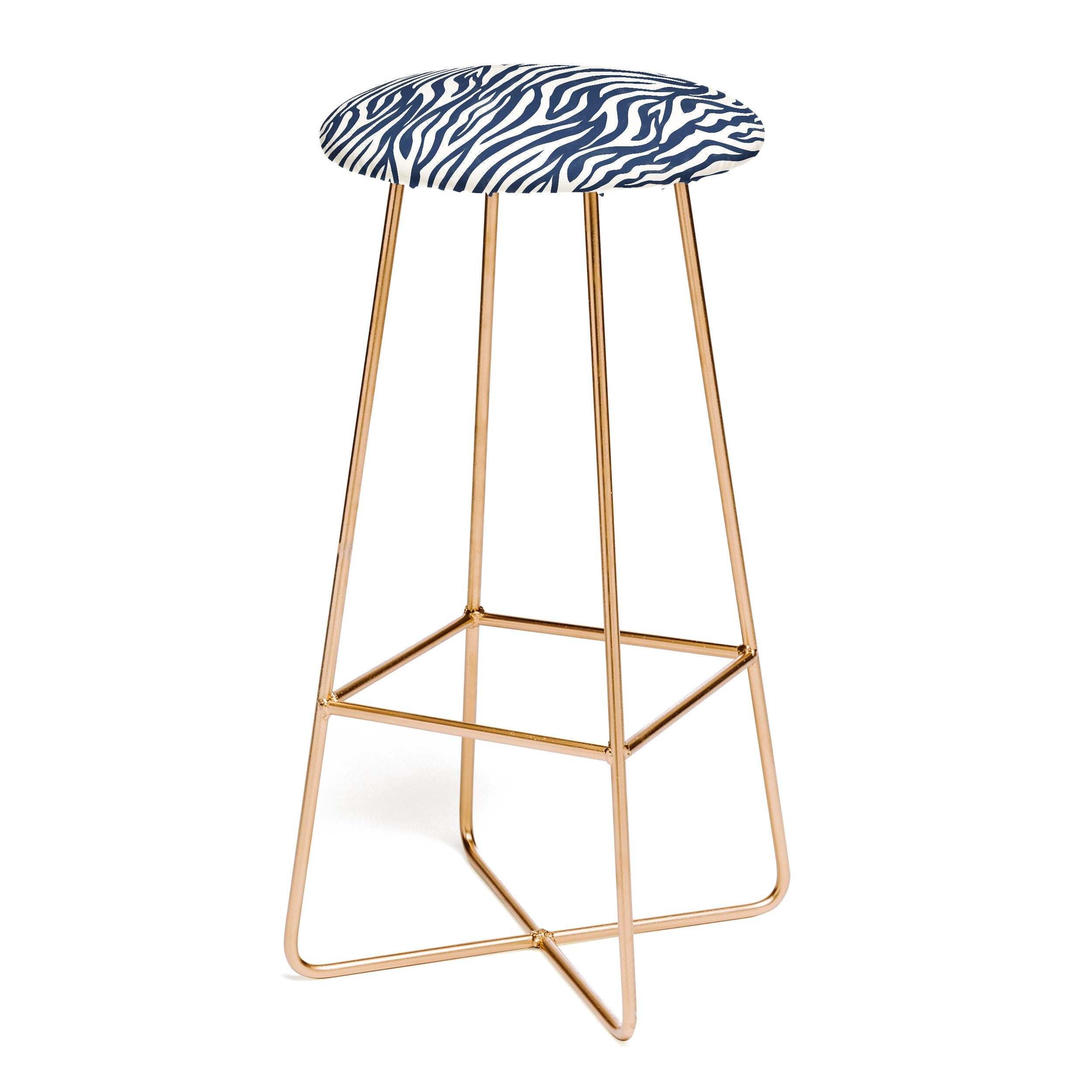 Avenie BR Navy Tiger Stripes Bar Stool