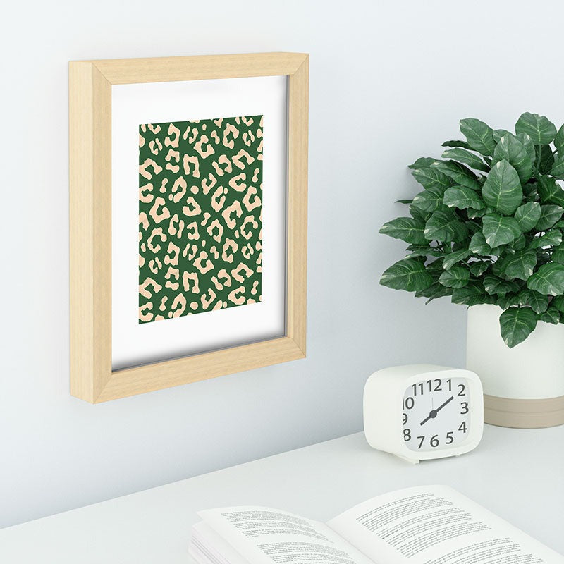 Avenie BR Cheetah Print In Green Recessed Framing Rectangle