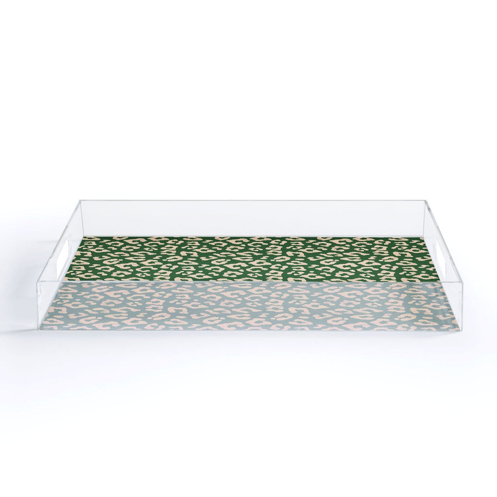 Avenie BR Cheetah Print In Green Acrylic Tray