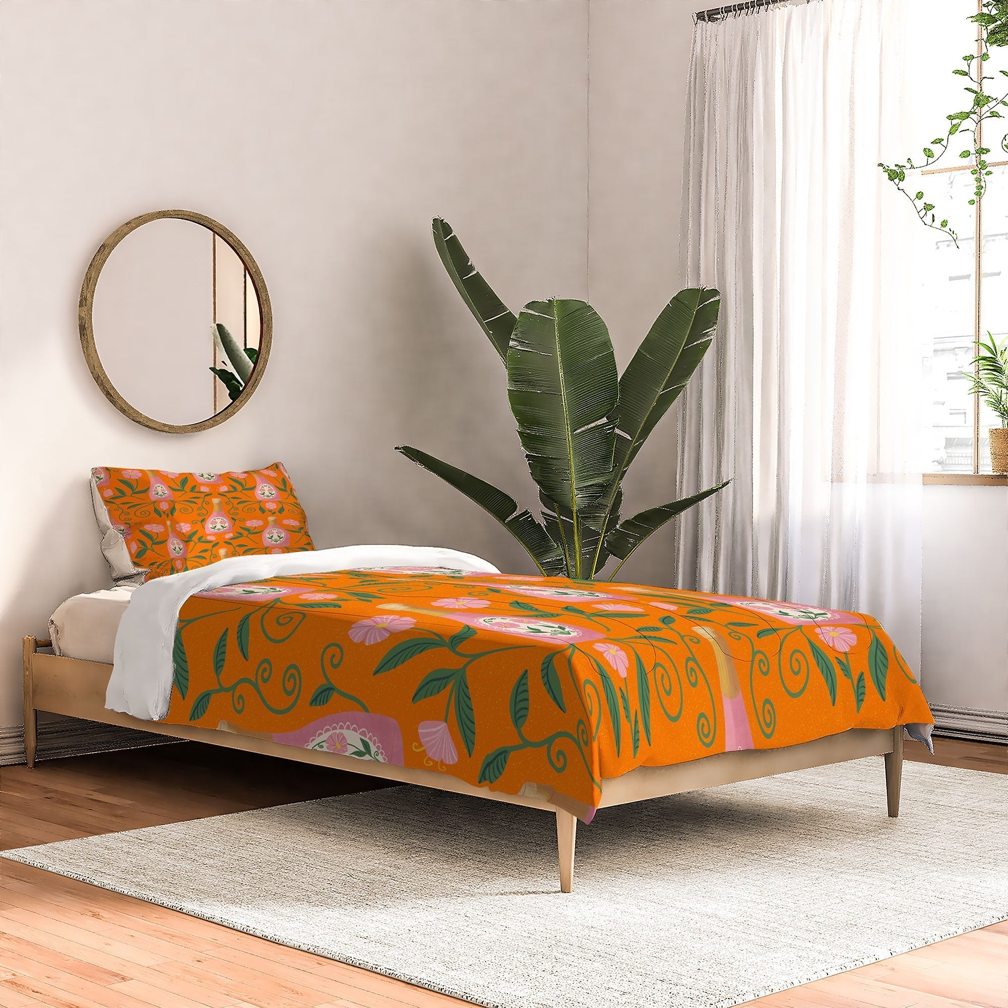 Design by Spark Rose Bubbly And Florals Comforter