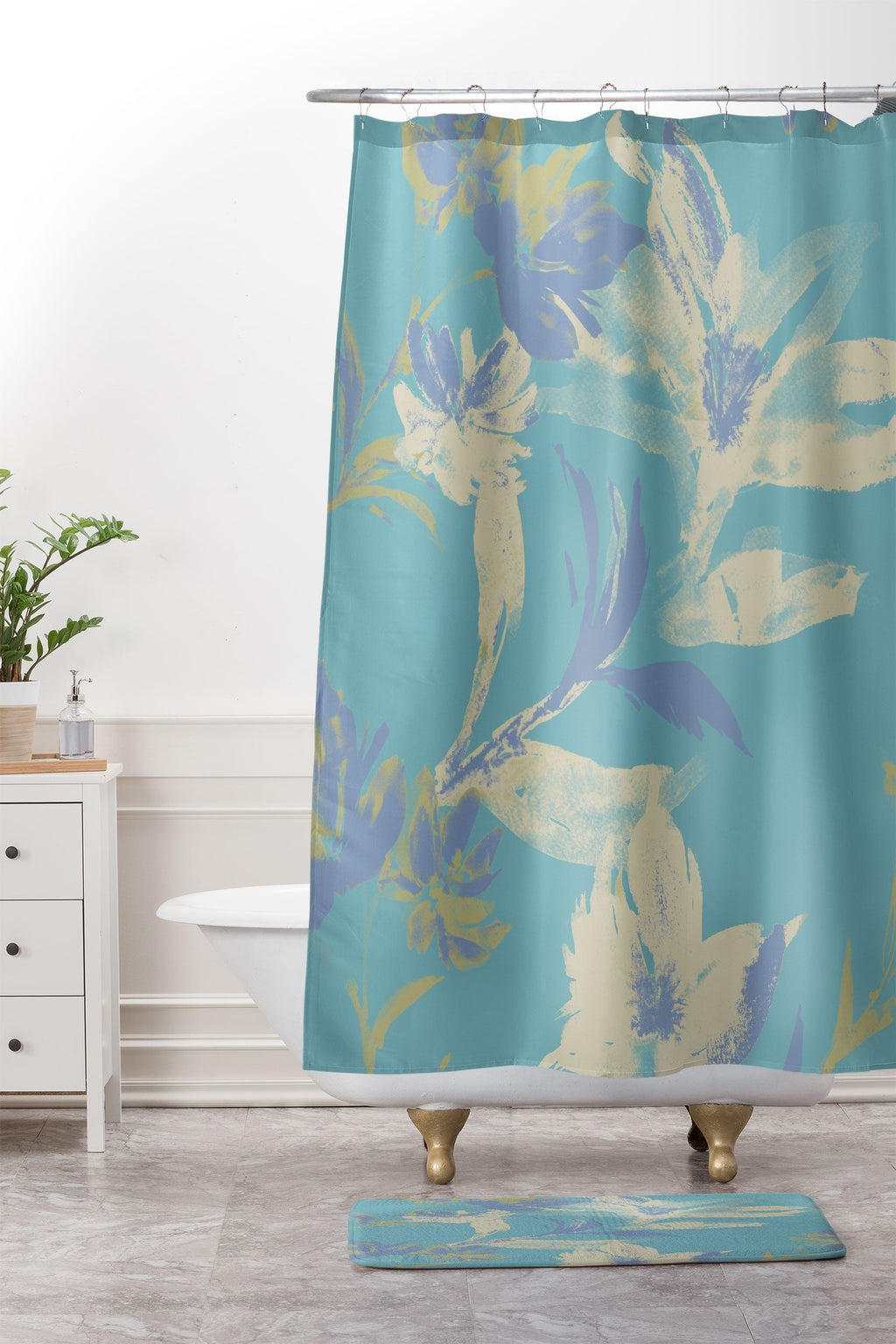 Gabriela Fuente Emma Blue Memory Foam Bath Mat