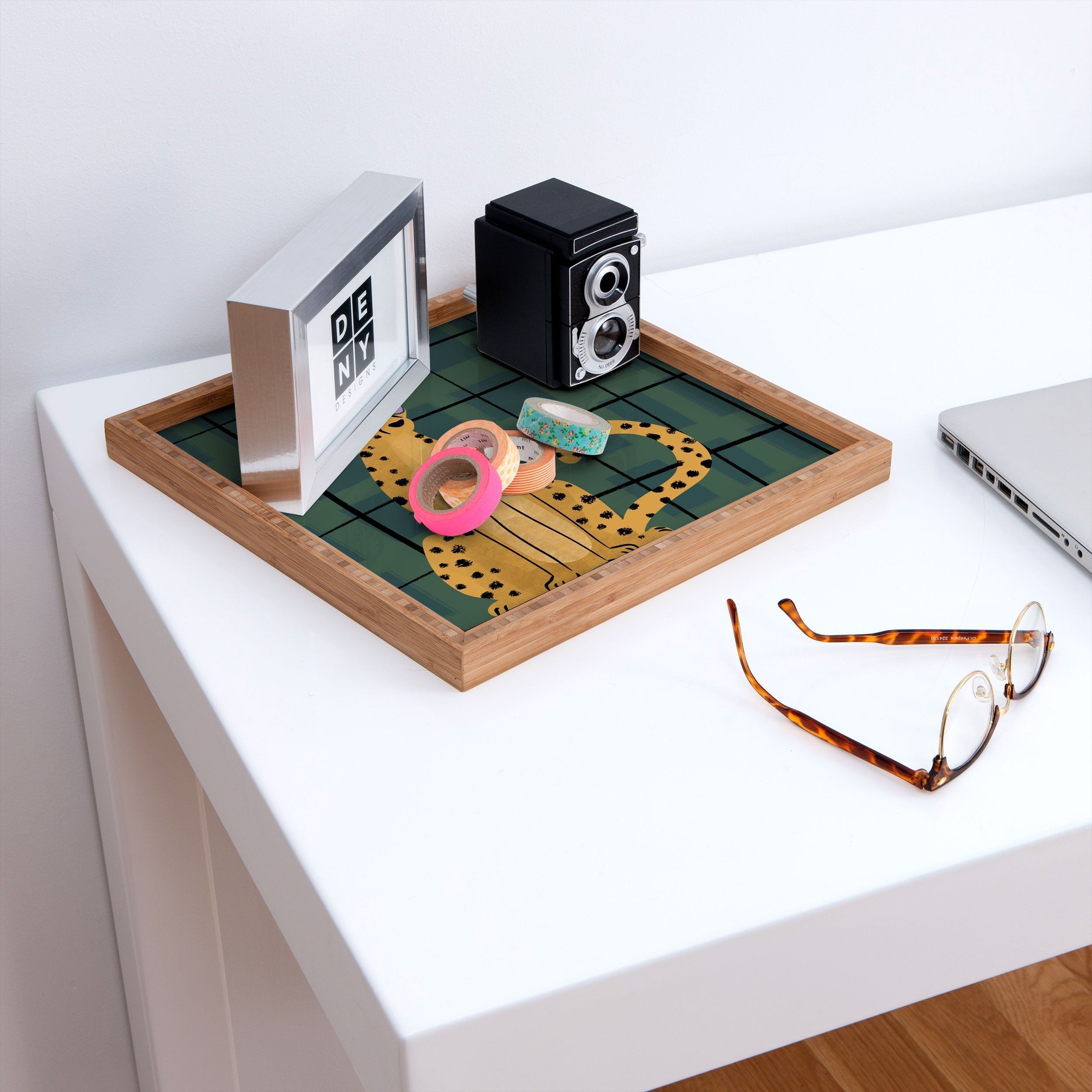 Design by Spark Cheetah Cool Cat Square Tray
