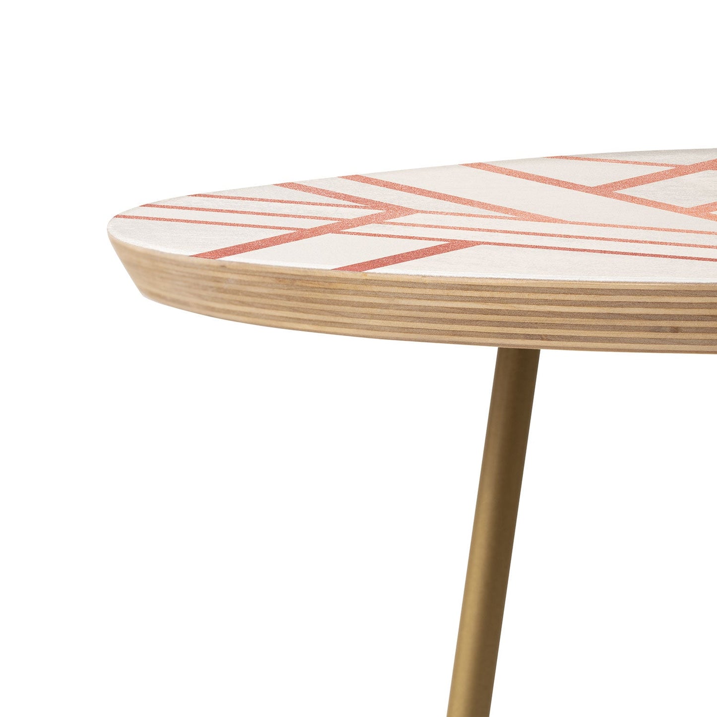Elisabeth Fredriksson Art Deco Rose Gold Round Side Table