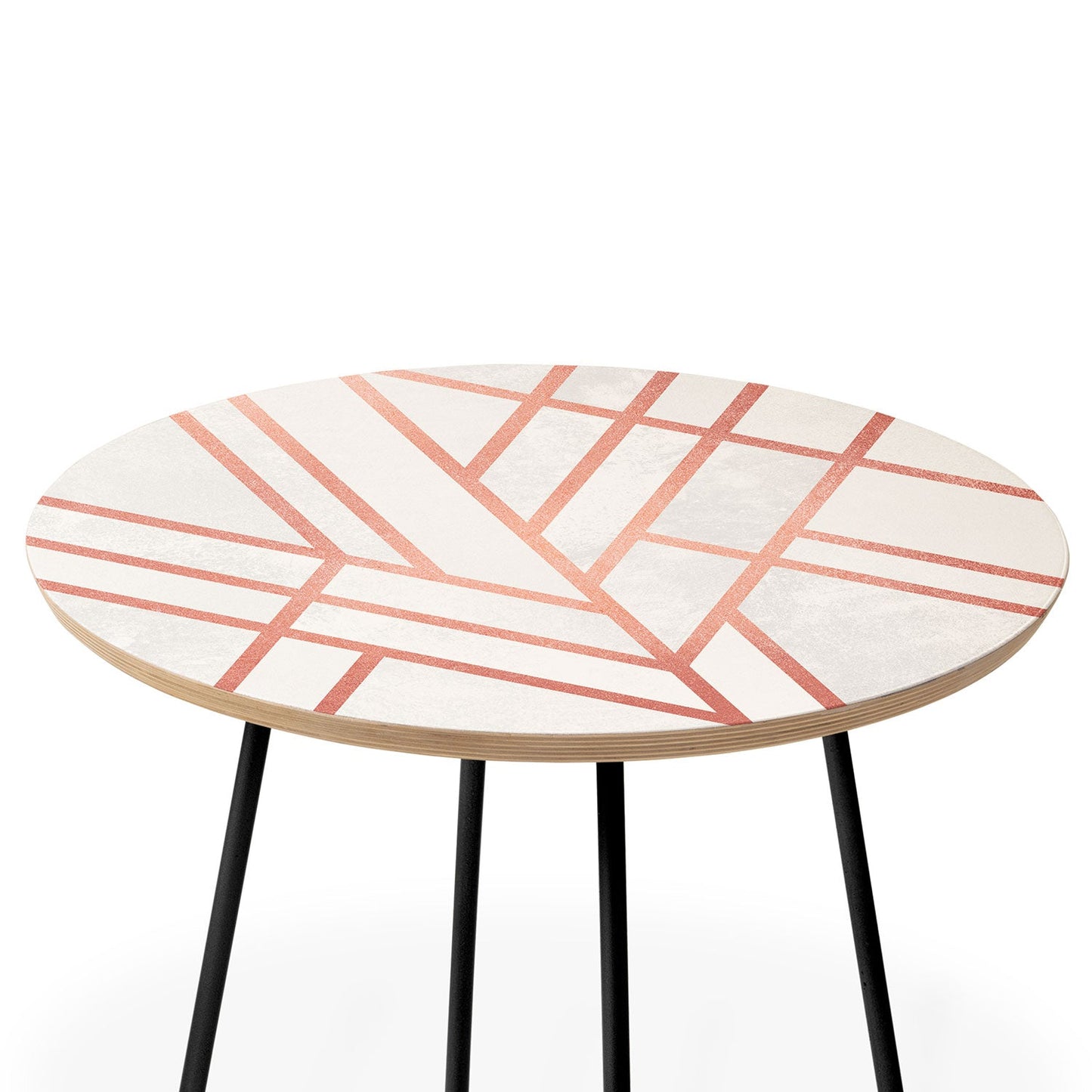 Elisabeth Fredriksson Art Deco Rose Gold Round Side Table