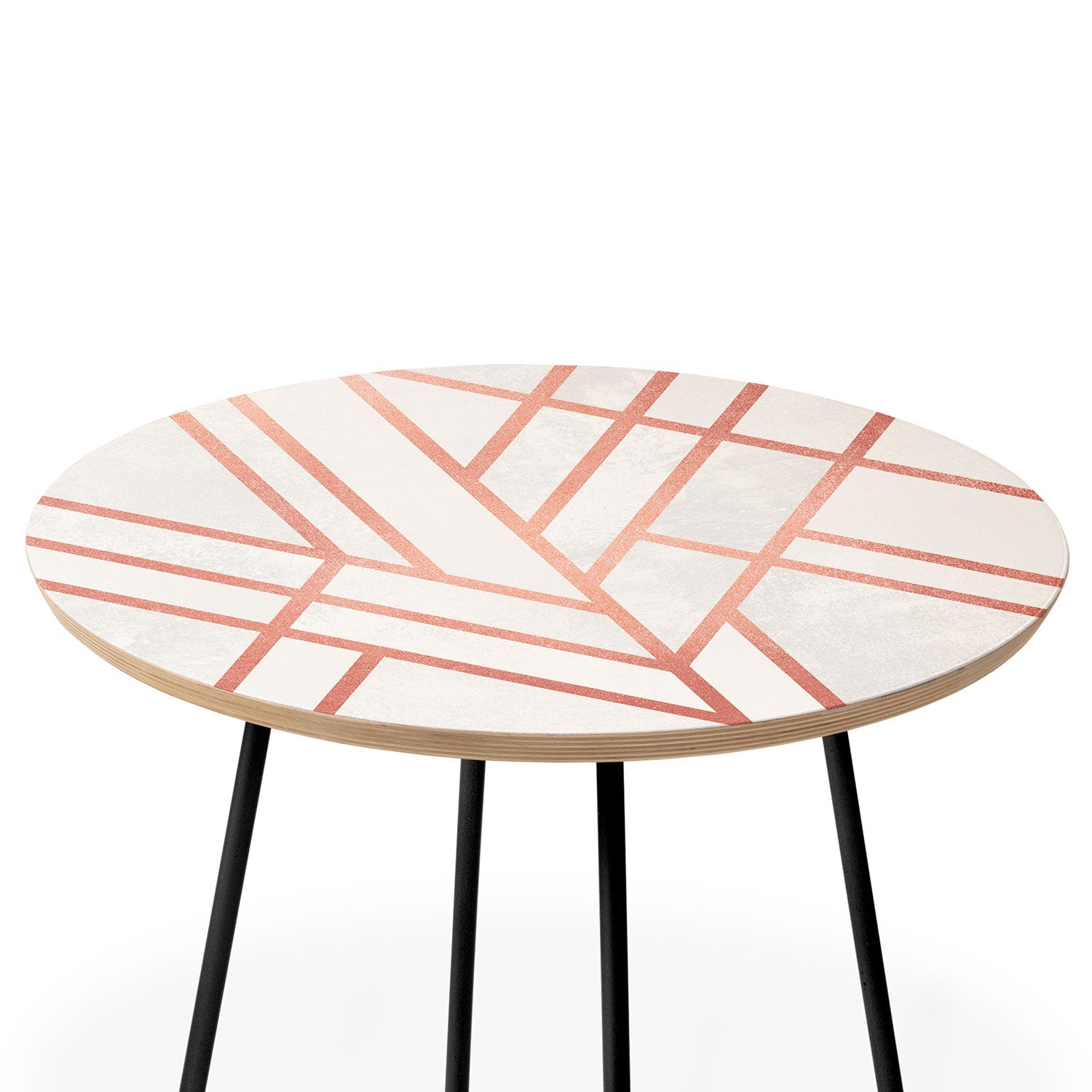 Elisabeth Fredriksson Art Deco Rose Gold Round Side Table