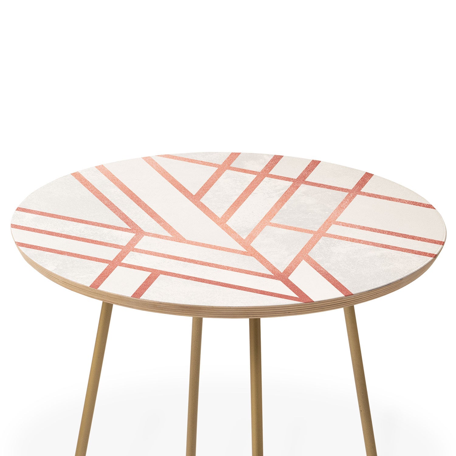Elisabeth Fredriksson Art Deco Rose Gold Round Side Table