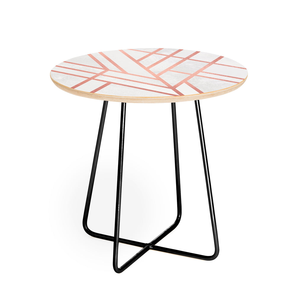 Elisabeth Fredriksson Art Deco Rose Gold Round Side Table