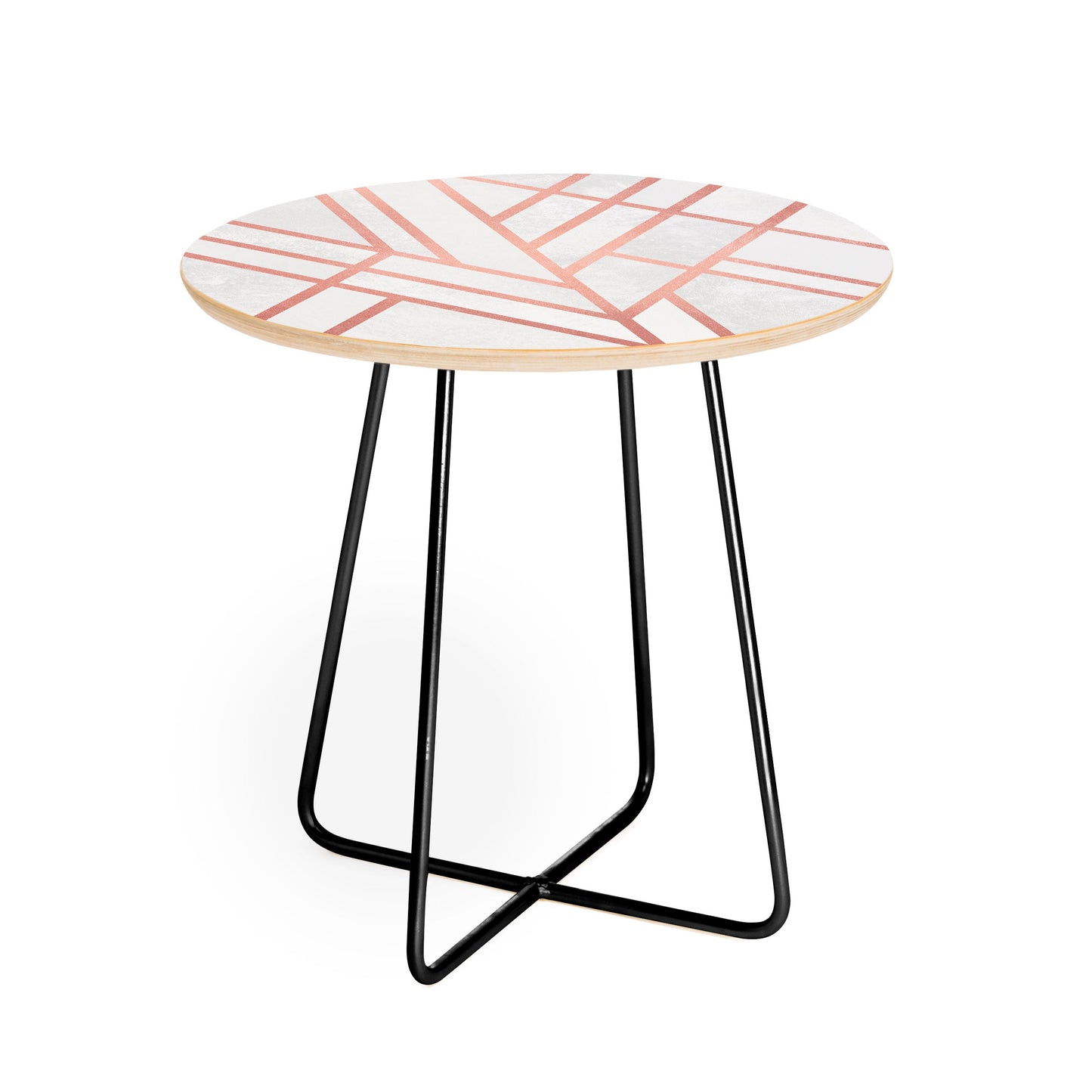 Elisabeth Fredriksson Art Deco Rose Gold Round Side Table