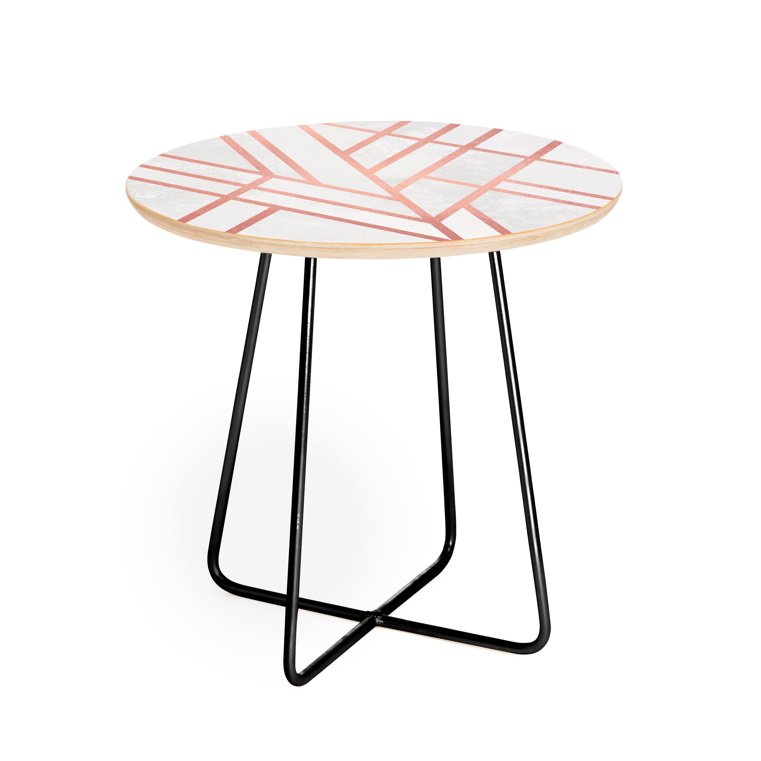 Elisabeth Fredriksson Art Deco Rose Gold Round Side Table