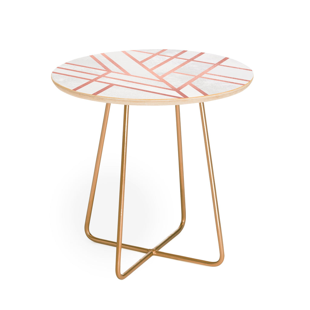 Elisabeth Fredriksson Art Deco Rose Gold Round Side Table