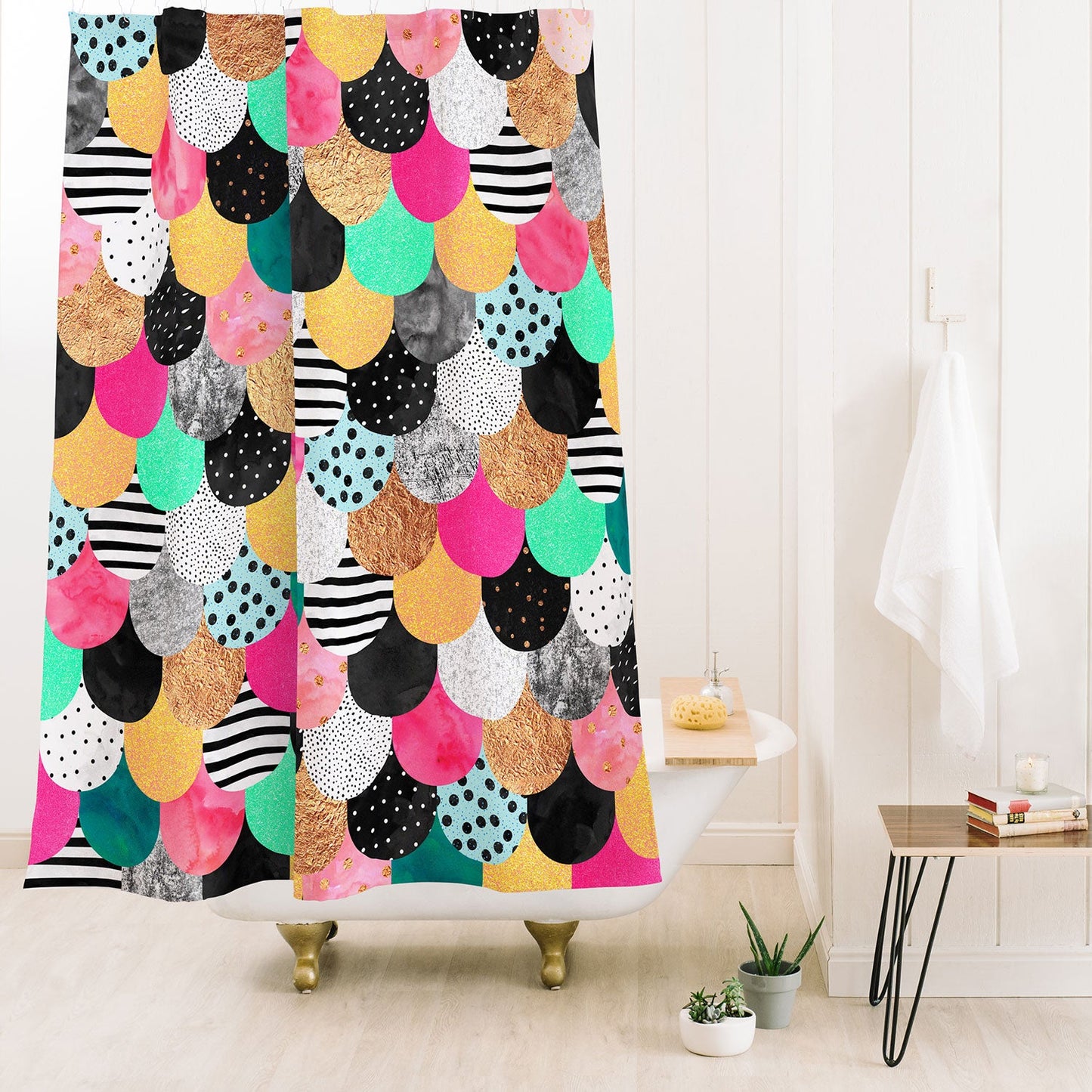 Elisabeth Fredriksson Colorful Mermaid Shower Curtain