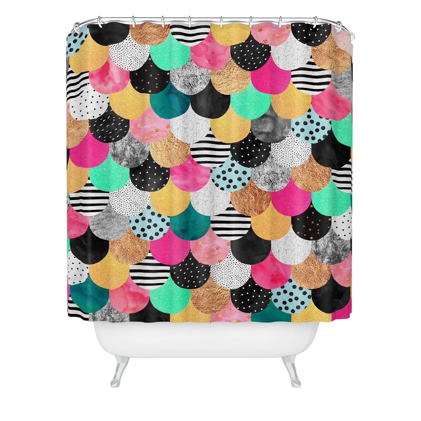 Elisabeth Fredriksson Colorful Mermaid Shower Curtain