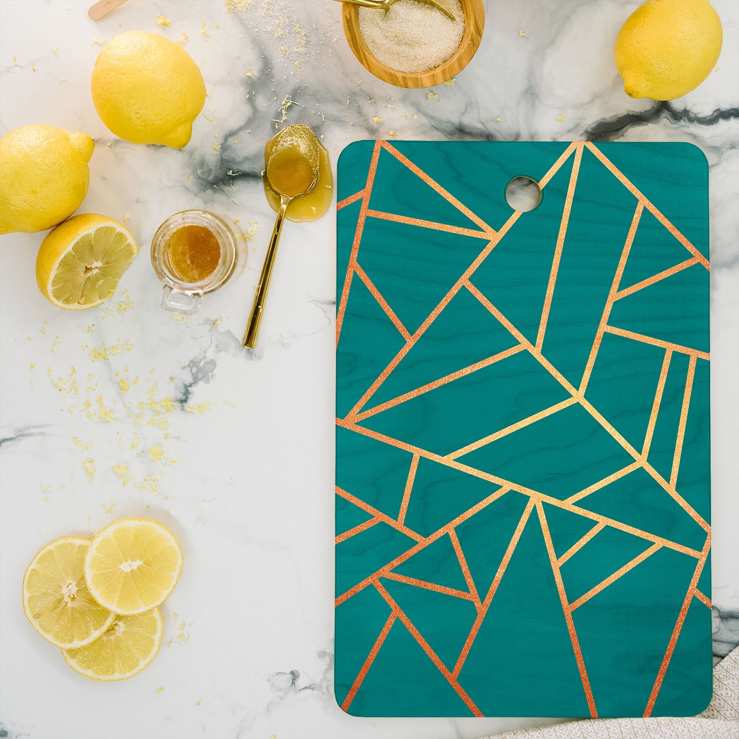 Elisabeth Fredriksson Copper and Teal Cutting Board Rectangle
