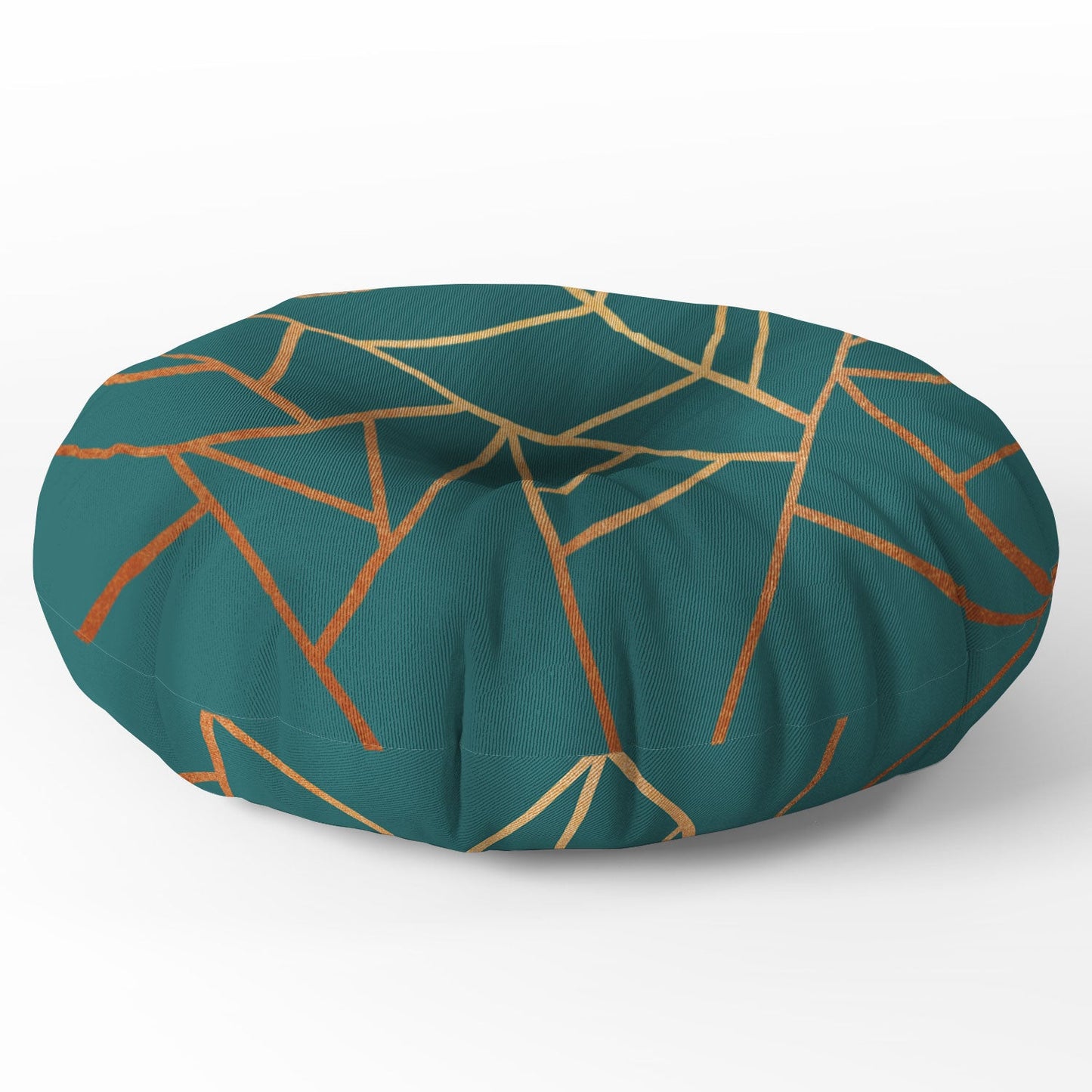 Elisabeth Fredriksson Copper and Teal Floor Pillow Round