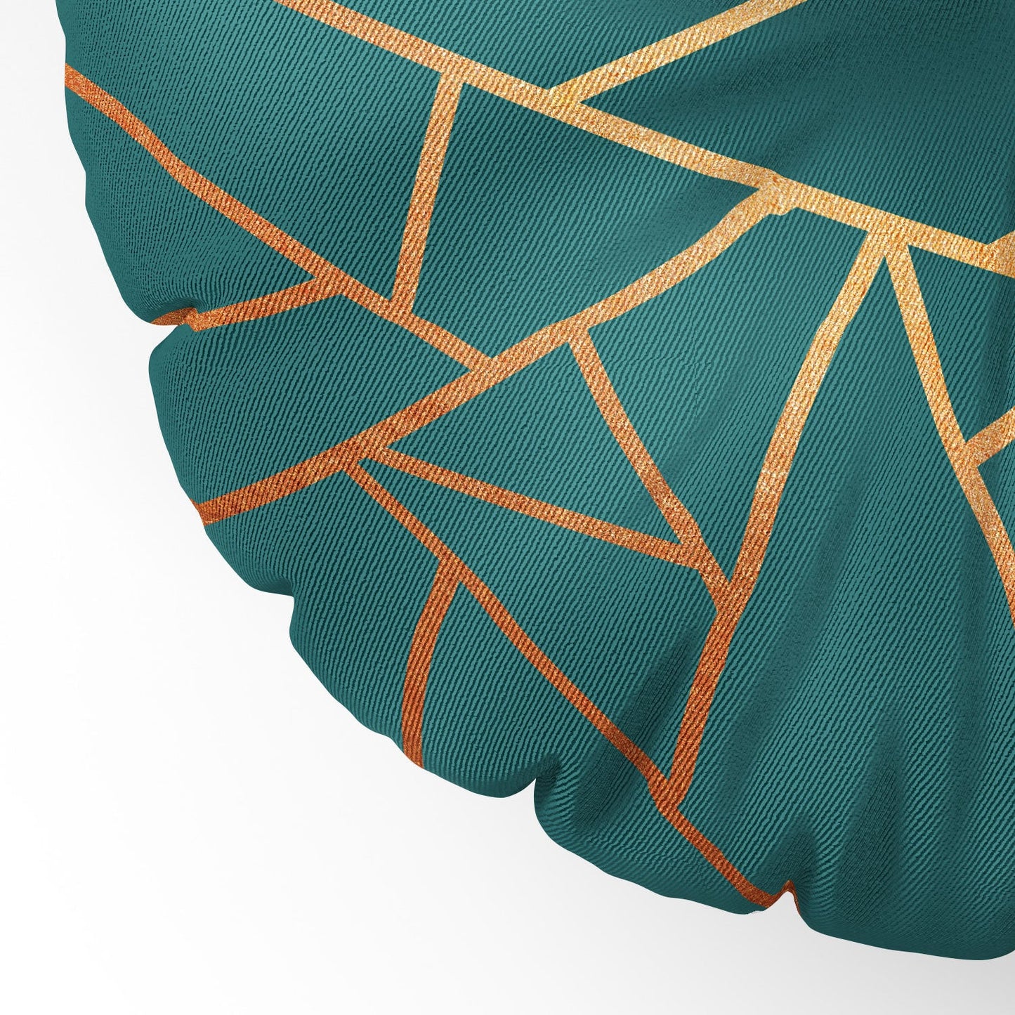 Elisabeth Fredriksson Copper and Teal Floor Pillow Round