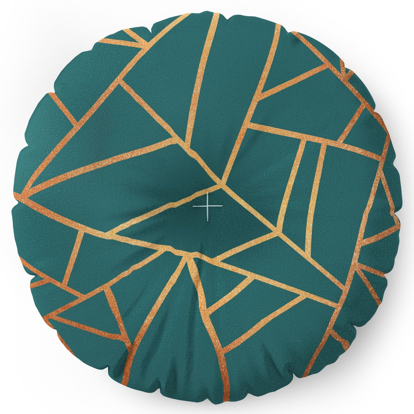 Elisabeth Fredriksson Copper and Teal Floor Pillow Round
