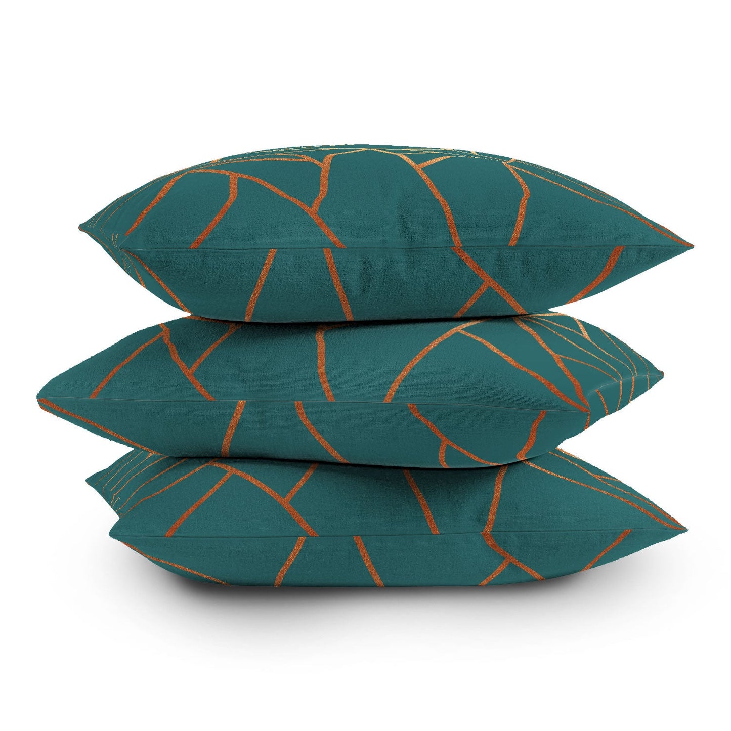 Elisabeth Fredriksson Copper and Teal Throw Pillow