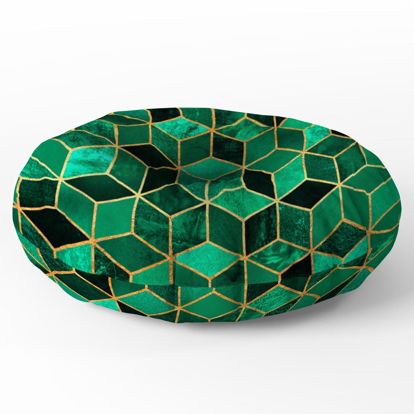 Elisabeth Fredriksson Emerald Cubes Floor Pillow Round