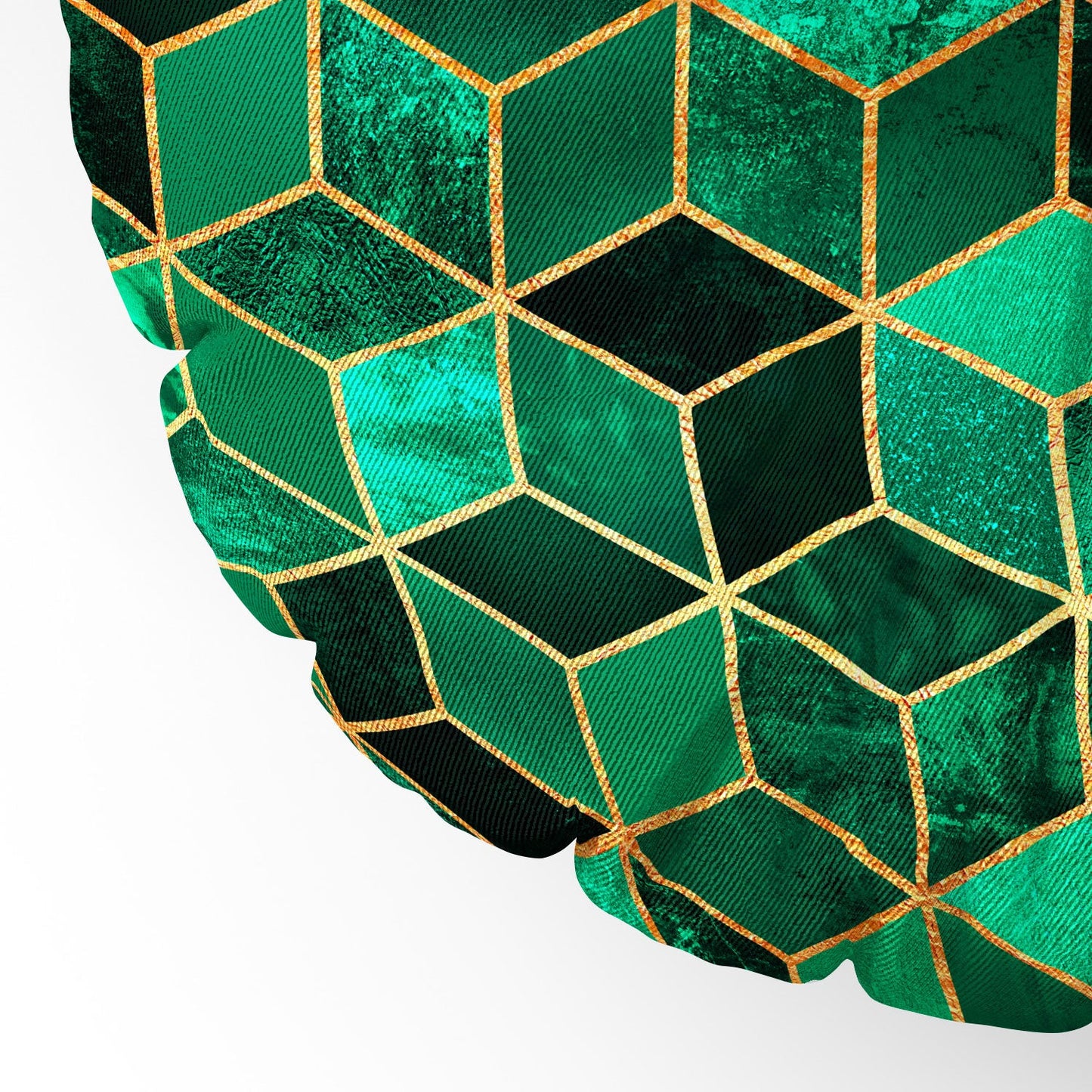 Elisabeth Fredriksson Emerald Cubes Floor Pillow Round