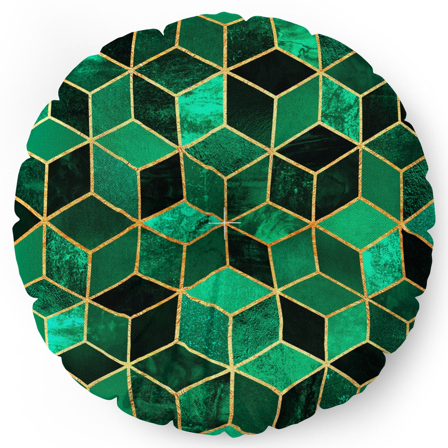 Elisabeth Fredriksson Emerald Cubes Floor Pillow Round