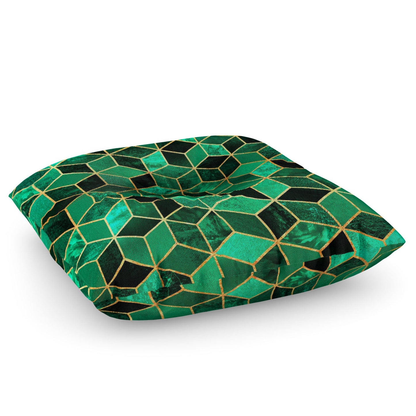 Elisabeth Fredriksson Emerald Cubes Floor Pillow Square