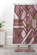 Elisabeth Fredriksson Geo Gold 1 Shower Curtain And Mat