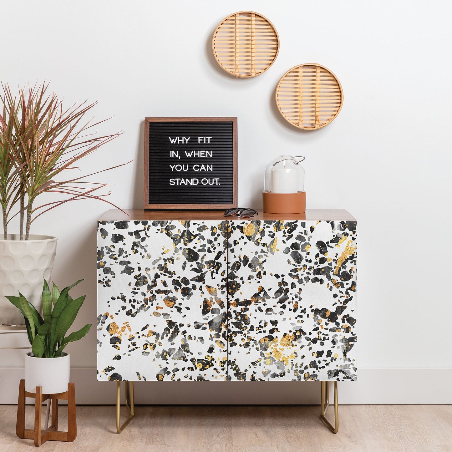 Elisabeth Fredriksson Gold Speckled Terrazzo Credenza