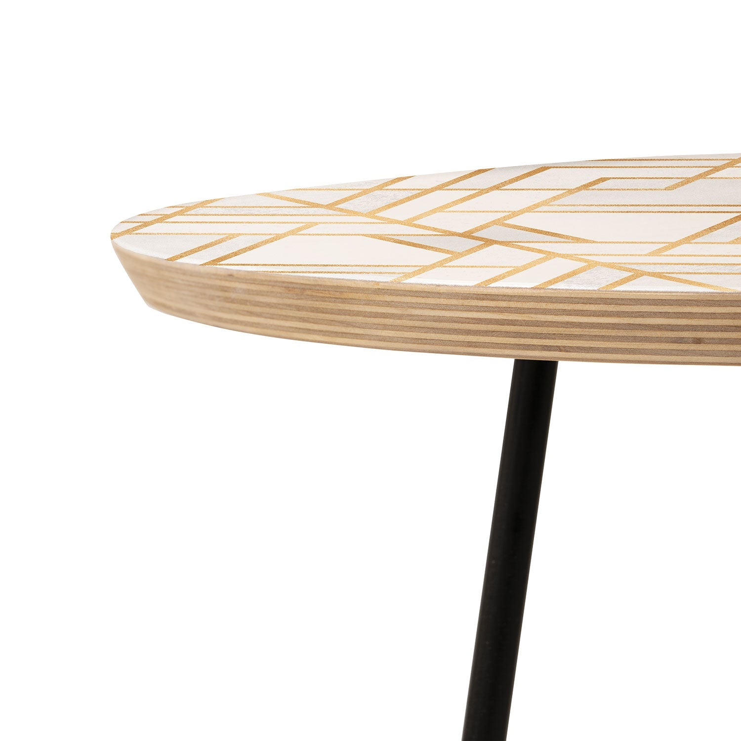 Elisabeth Fredriksson Golden Geo Round Side Table