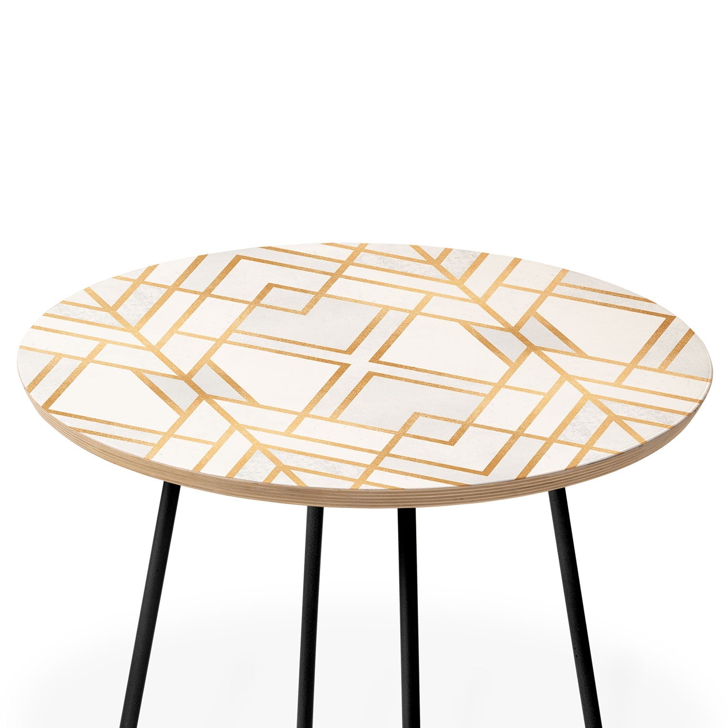 Elisabeth Fredriksson Golden Geo Round Side Table