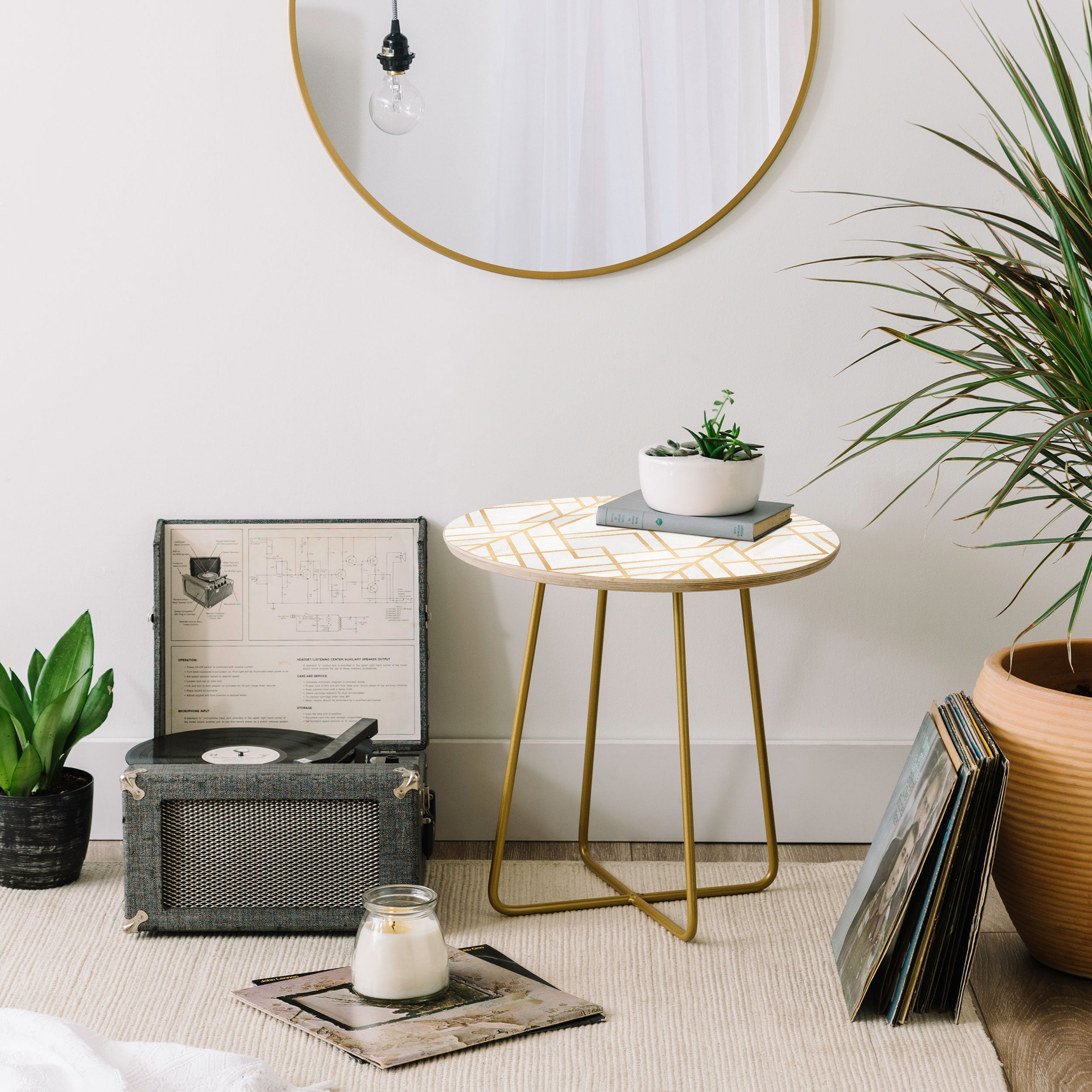 Elisabeth Fredriksson Golden Geo Round Side Table