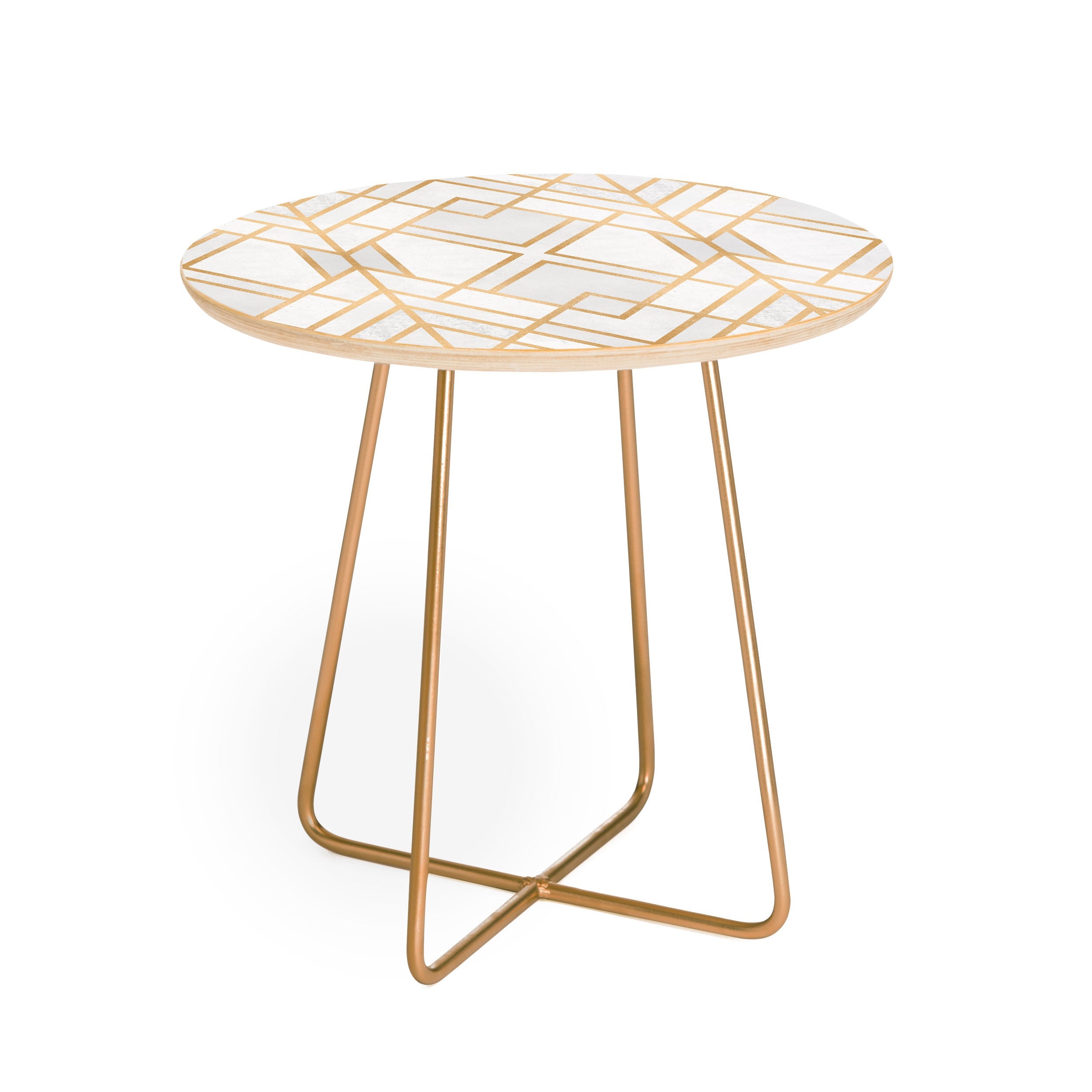 Elisabeth Fredriksson Golden Geo Round Side Table