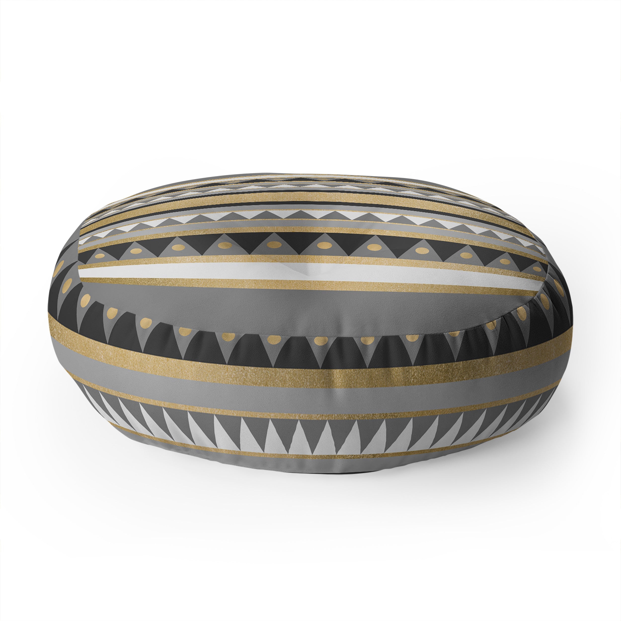 Elisabeth Fredriksson Golden Tribal Floor Pillow Round