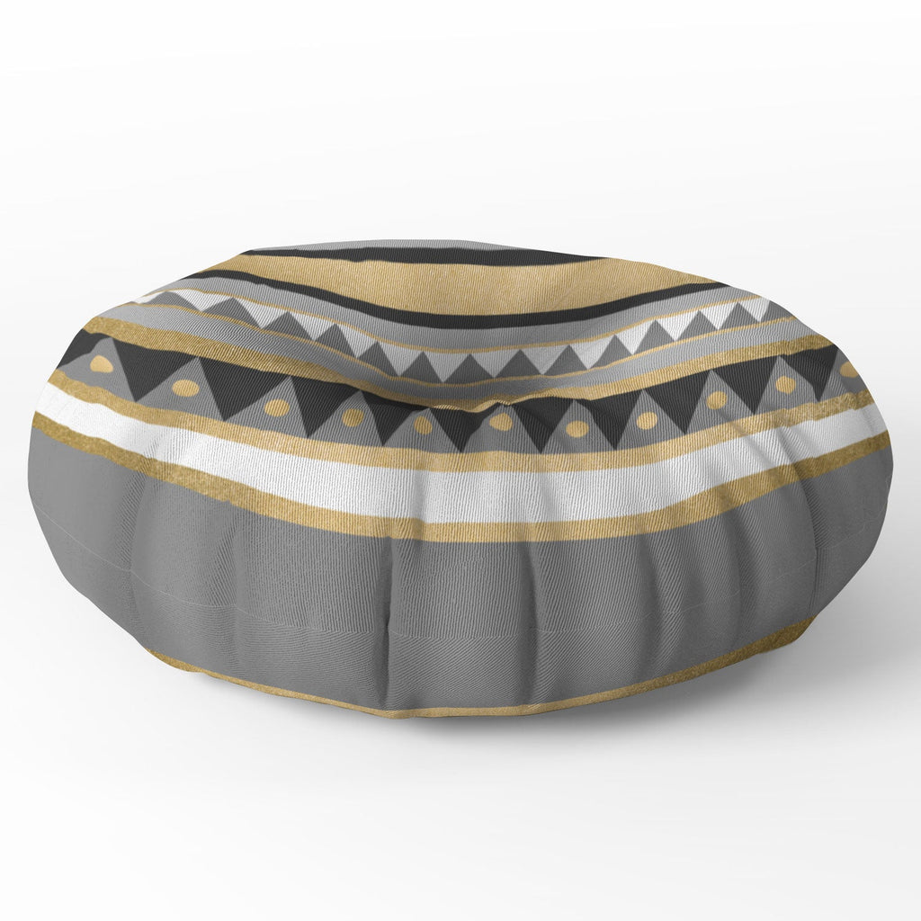 Elisabeth Fredriksson Golden Tribal Floor Pillow Round