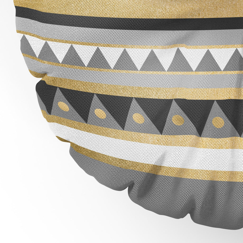 Elisabeth Fredriksson Golden Tribal Floor Pillow Round
