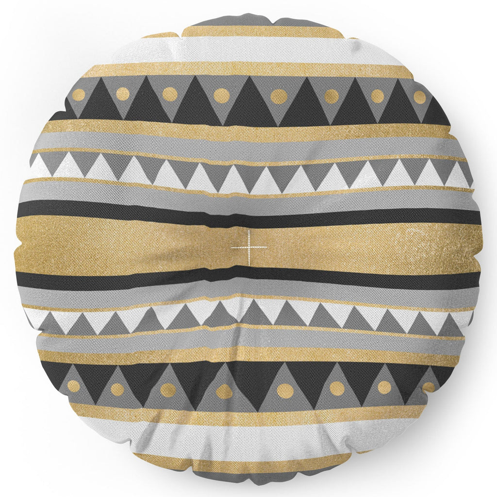 Elisabeth Fredriksson Golden Tribal Floor Pillow Round