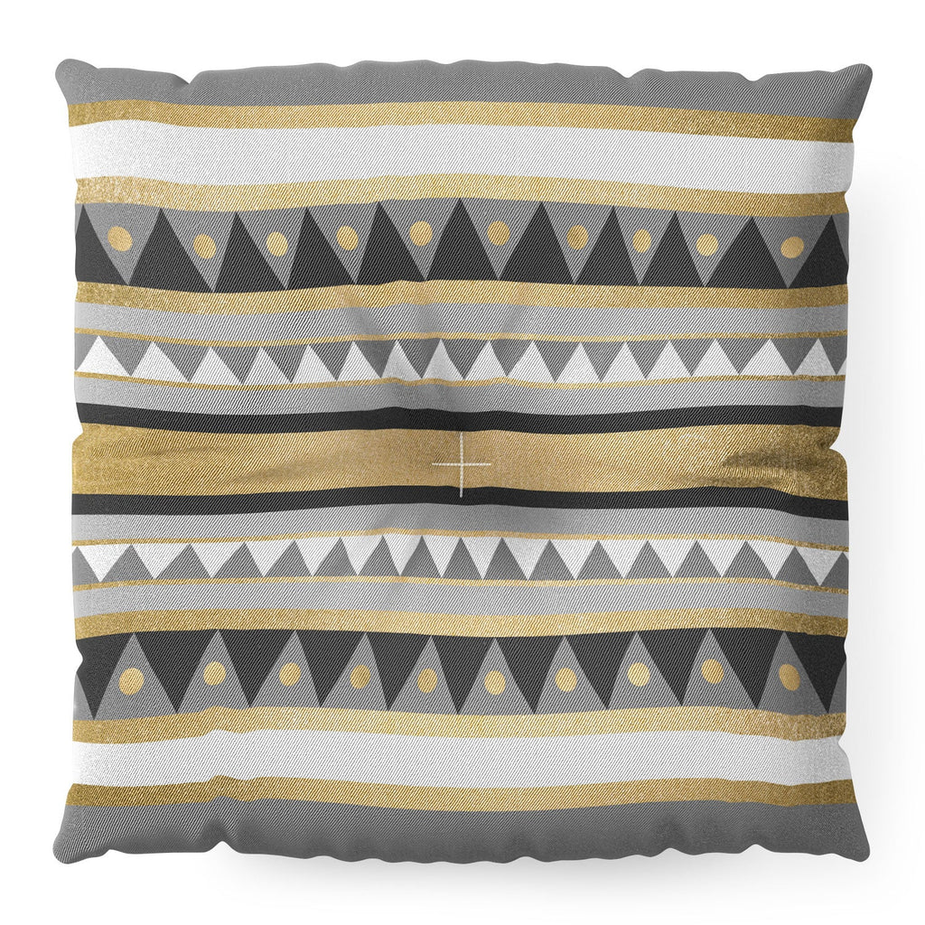 Elisabeth Fredriksson Golden Tribal Floor Pillow Square