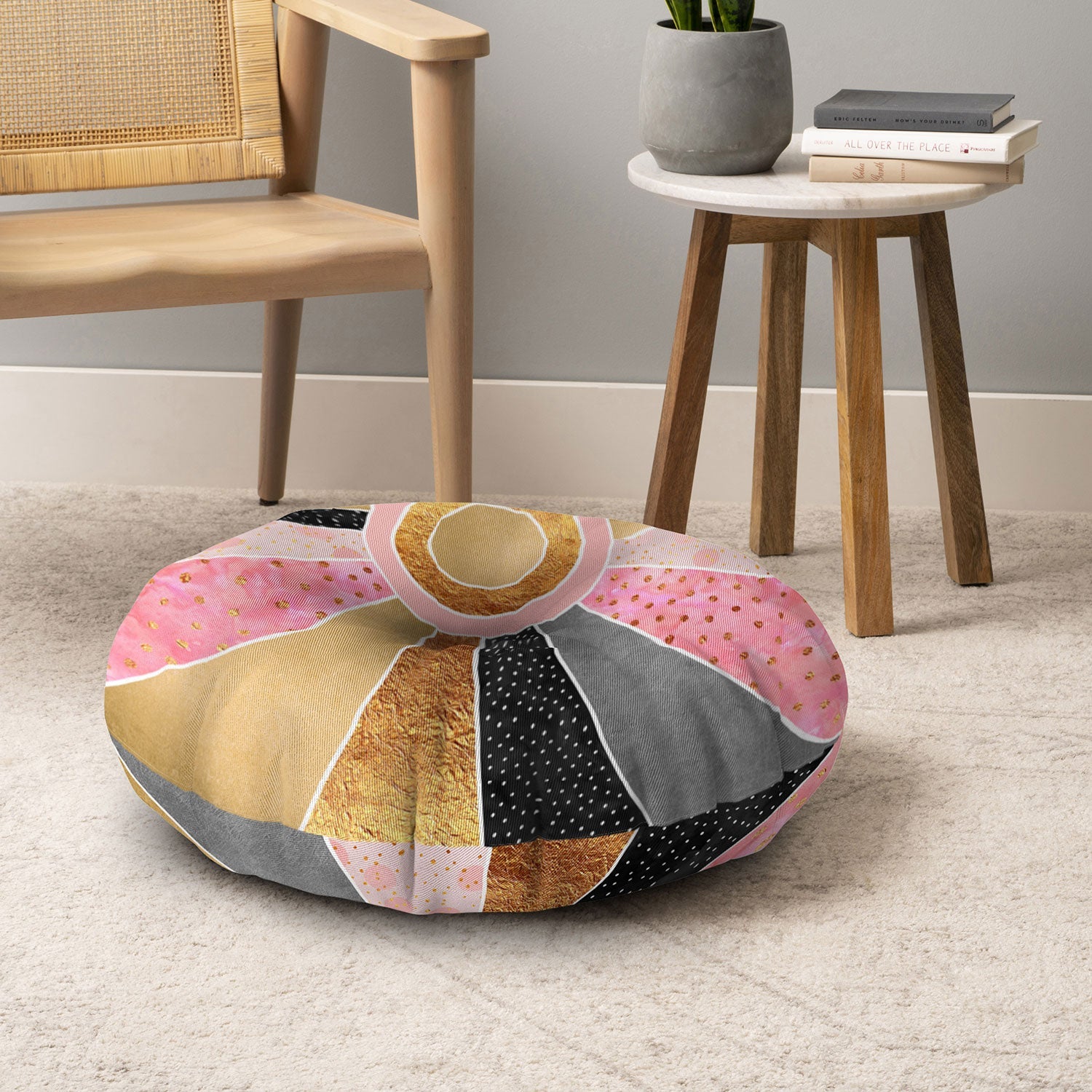 Elisabeth Fredriksson Happy Sunshine Floor Pillow Round