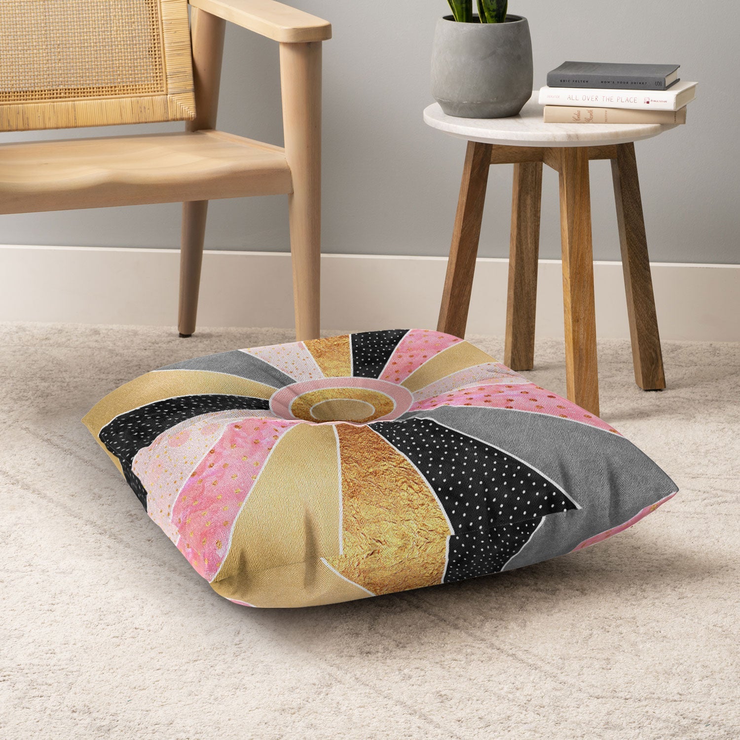 Elisabeth Fredriksson Happy Sunshine Floor Pillow Square