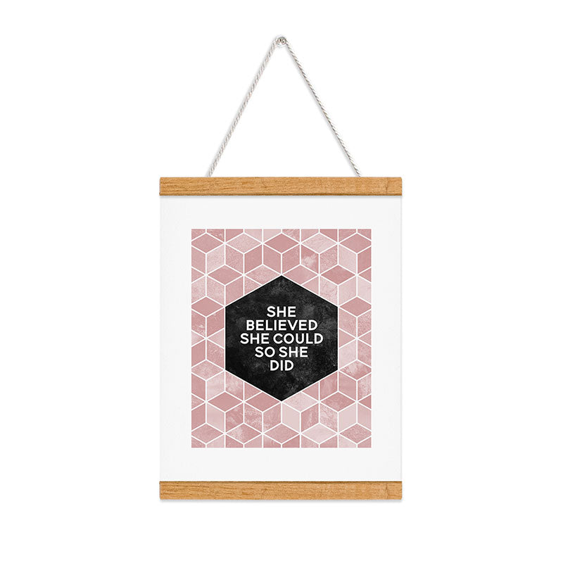 Elisabeth Fredriksson She Believed She Could Pink Art Print