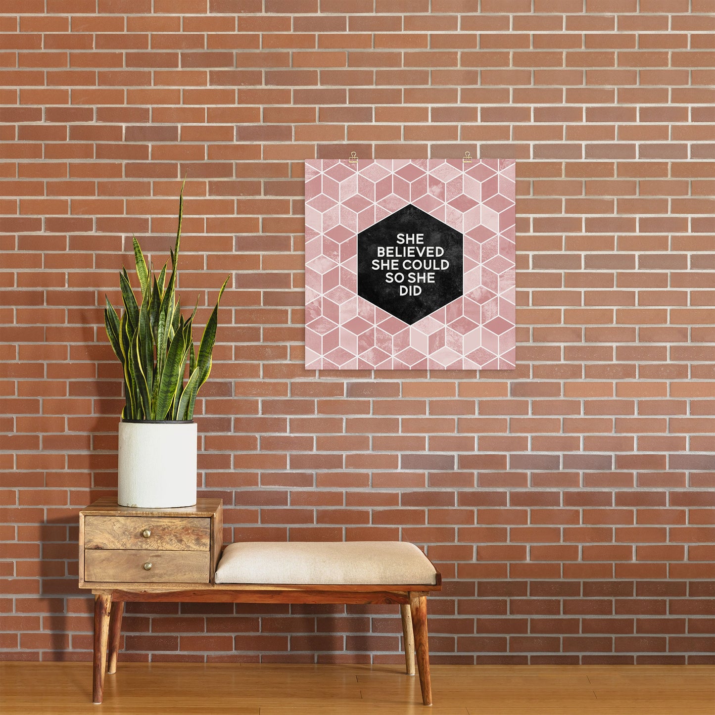 Elisabeth Fredriksson She Believed She Could Pink Art Print
