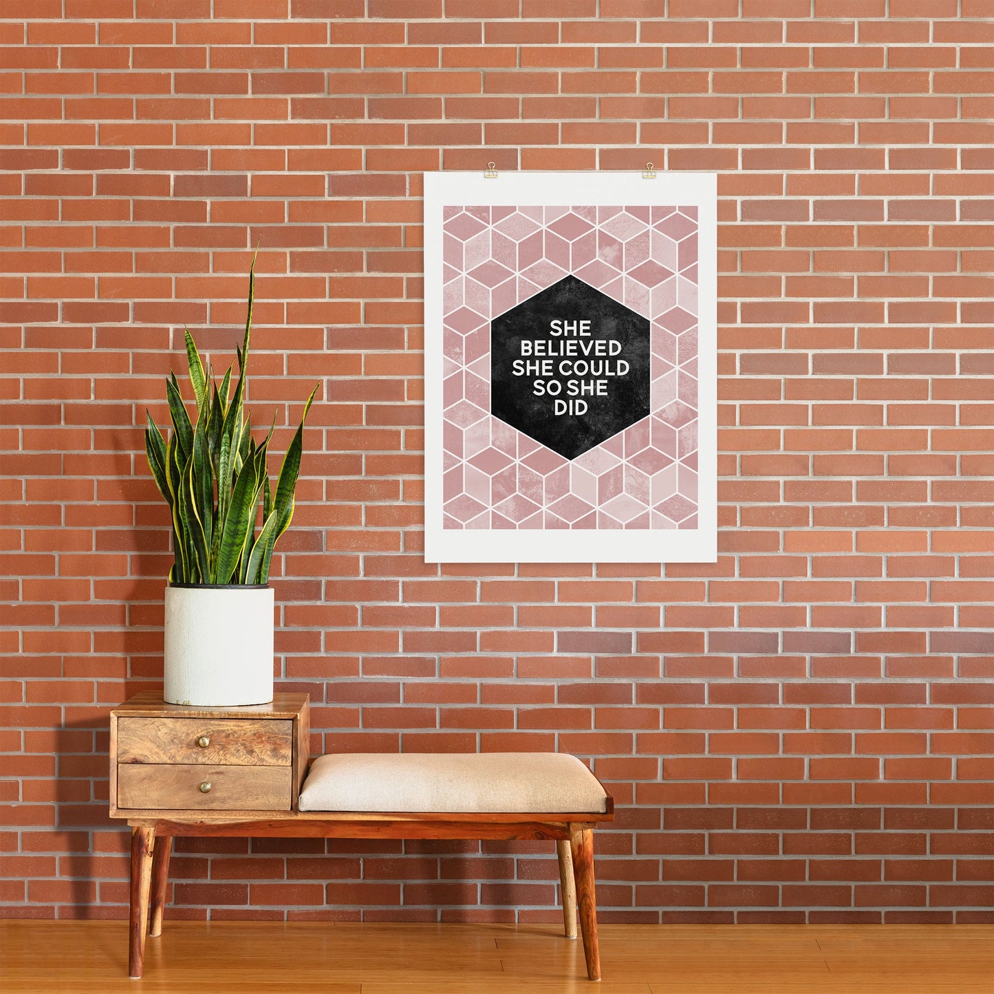 Elisabeth Fredriksson She Believed She Could Pink Art Print