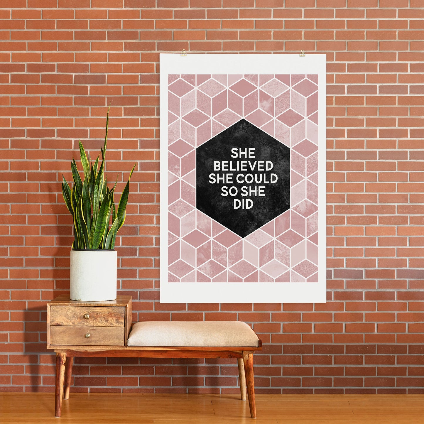 Elisabeth Fredriksson She Believed She Could Pink Art Print
